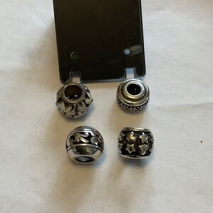 Brighton, silver, and black charm beads